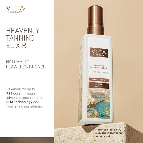 Heavenly Tanning Elixir - Untinted Medium Self-Tanner | 150ML for Natural Glow