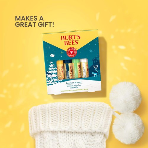 Burt's Bees Lip Balm Set - Assorted Classic Flavors: Beeswax, Vanilla, Cucumber Mint & Coconut Pear (Pack of 4)