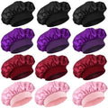 12 Pieces Silk Bonnet for Women Curly Hair Satin Bonnet Hair Wrap for Sleeping Cap with Tie Band (Multicoloured4)