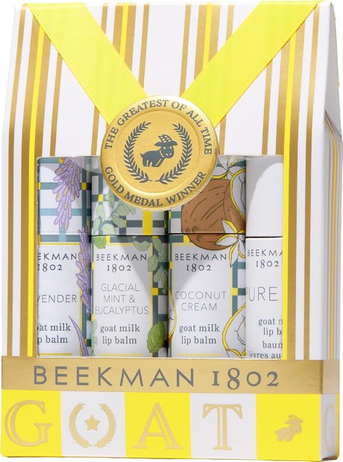 Beekman 1802 Goat Milk Lip Balm - Moisturizing Formula for Dry Lips - Sensitive Skin Safe - Assorted Scents - 0.15 oz (Pack of 4)