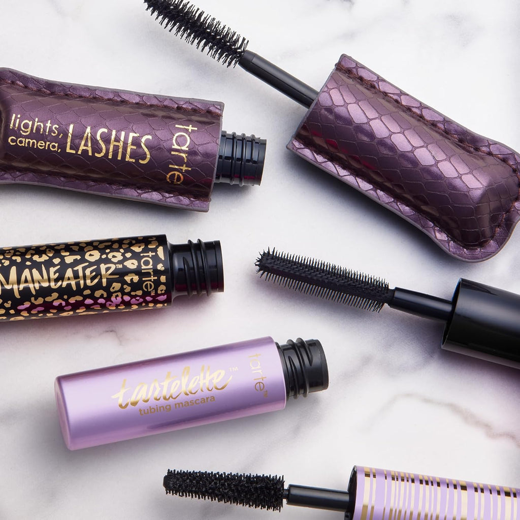 Tarte Best of Tarte Mascara Trio Set - Volume & Length with Tartelette Tubing | Travel Size, Smudge-Proof, Black