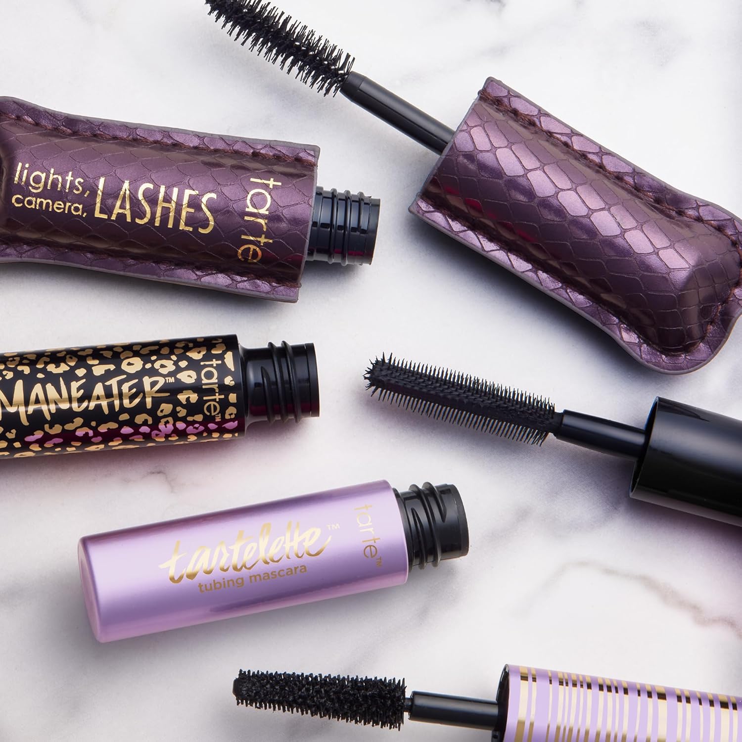 Tarte Best of Tarte Mascara Trio Set - Volume & Length with Tartelette Tubing | Travel Size, Smudge-Proof, Black