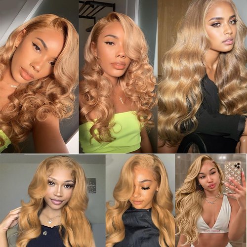 4X4 Honey Blonde 27# Closure Pre Plucked Closure Hd Transparent Lace With Baby Hair Brazilian Virgin Hair Body Wave 14 Inch Next Day Delivery