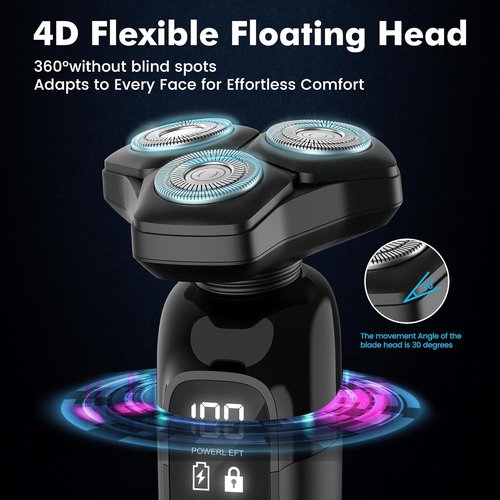 Flynth Electric Razor for Men - 3-in-1 Cordless Shaver with IPX7 Waterproof Design | Fast Charging Grooming Set