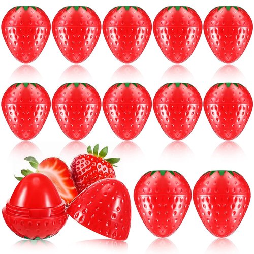 Skiennix Strawberry Lip Balm - 12 Pcs Moisturizing & Plumping Hydrating Protectors | Perfect Valentine's Gift