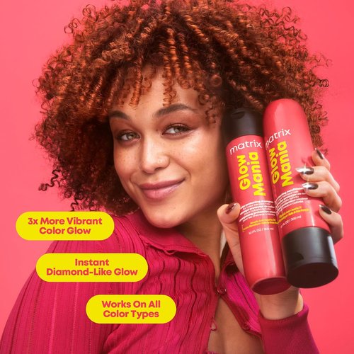MATRIX Glow Mania Shampoo - Sulfate-Free Formula Enhances Shine & Moisturizes Color-Treated Hair | With Glycolic Acid & Rosehip Oil