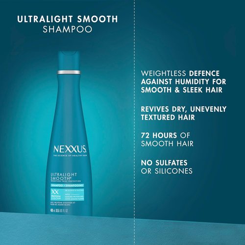 Nexxus Ultralight Smooth Smoothing Shampoo - Frizz Deflector Technology | 13.5 oz for Silky Hair