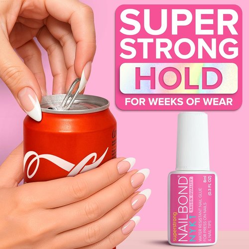 NYK1 NailBond Brush-On Glue - Super Strong Adhesive for Press-On Nails & Acrylics (8ml) | Long-Lasting, Mess-Free Application
