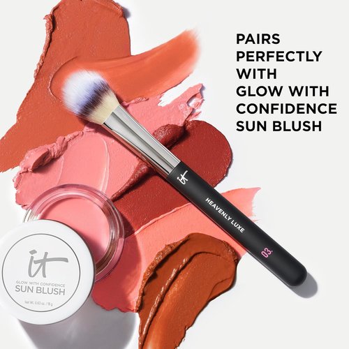 IT Cosmetics Heavenly Luxe Cream Blush Brush #3 - Soft Bristles for Flawless Blush & Bronzer Application