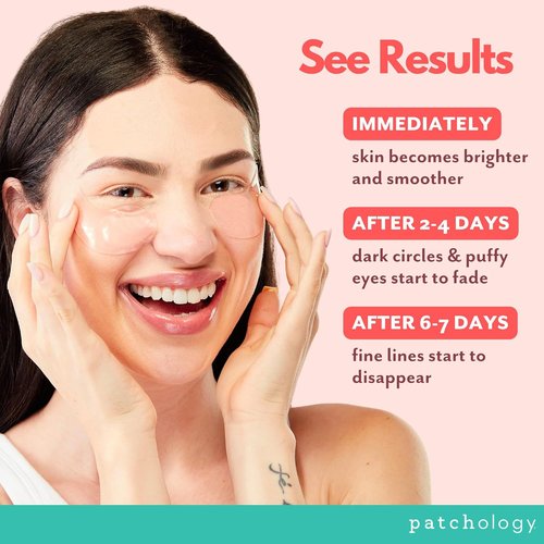 Patchology Serve Chilled Rosé Eye Gels - Hydrating Eye Patches for Puffiness & Dark Circles | 15 Pairs