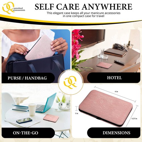 Queensland Quintessentials Manicure Kit for Women - Complete Nail Care Set with Toenail Clippers for Thick Nails - Ideal for Seniors - Professional Nail Nippers & Clippers - Perfect for Home Use