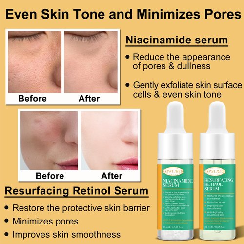 Lifting & Firming Anti-Aging Skin Care Set Kit for Women Teens,Niacinamide Retinol Serum,Hyaluronic Acid Serum,Skincare Gift Set,Facial Skin Care Products,Face Care Routine Kit Christmas Gift Women