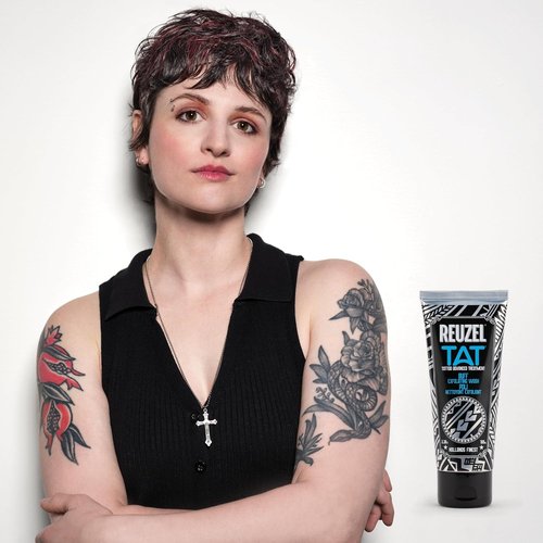 Reuzel Buff Exfoliating Wash - Gentle Tattoo Cleanser Scrub | Brightens & Smooths Color, 3.38 oz