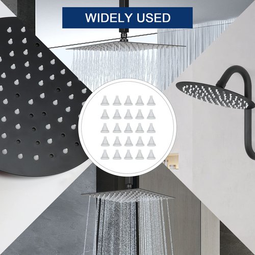 NearMoon Shower Head Replace Parts- 3pcs Shower Nozzle Cleaning Brushes+ 30pcs Silicone Nozzles, Anti-Clogging Cleaning Kit for ShowerHead Replacement, Let Shower Head Keep Working