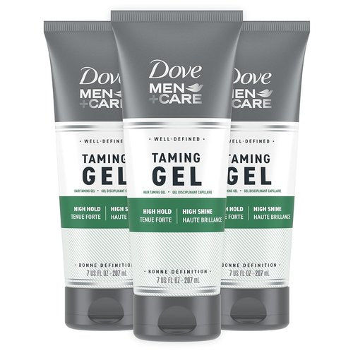 DOVE MEN + CARE Hair Taming Gel - Strong Hold for Thicker, Healthier Hair | 3 Count, 7 oz