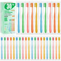 Fresings 30-Pack Premium Bulk Disposable Toothbrushes, Individually Wrapped, Soft Bristles, Peanut Grip Handle for Travel, Guest Bathroom, Hotel & Emergency Kits, Family, Kids & Adults, Single Use