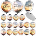 RattanView 18 Pcs Christian Compact Mirrors Gifts for Women Bulk Inspirational Religious Pocket Makeup Mirror with Bible Verse for Mom Ladies Church Party Favors VBS Sunday School