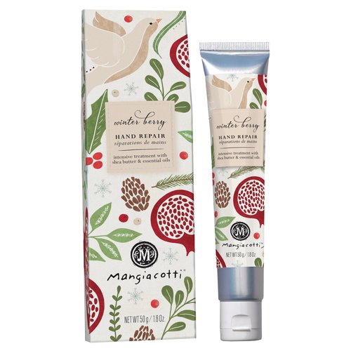 Mangiacotti Hand Repair Cream – Shea Butter & Chamomile, Fast-Absorbing Moisturizer for Dry Hands, Made in USA, 1.8 oz, Winter Berry