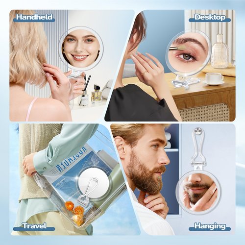 B Beauty Planet 40X Magnifying Mirror for Travel with Handle, Double-Sided 1X/40X Magnification Hand Mirror for Makeup,Travel Mirror for Desk 5 Inches