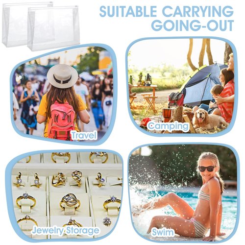 30 PCS Small Clear Makeup Bag, Mini PVC Waterproof Cosmetic Organizer Bags Portable Swimsuit Storage Bag Clear Organizer Pouches with Zipper for Women Men Travel Toiletry Vacation, 9.8" x 7.5"