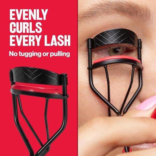 Revlon Extra Curl Lash Curler - All-Day Dramatic Curl with Non-Slip Finger Grips | Easy to Use, 1 Count