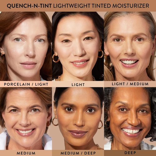 Laura Geller New York Quench-N-Tint Tinted Moisturizer - Lightweight Hydration & Natural Glow - 05 Medium/Deep