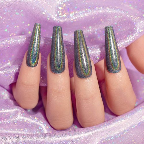 RARJSM Holographic Gel Nail Polish Set 3PCS Green Blue Black Nail Polish Kit Non-Toxic Long Lasting NailGel Mermaid Glitter Gel Polish for Nail Art DIY Nail Set at Home