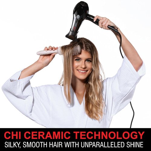 CHI Dynamic Hair Dryer - Smooth & Voluminous Blow Dryer with Comb Attachment & Nozzle | Low Noise Design