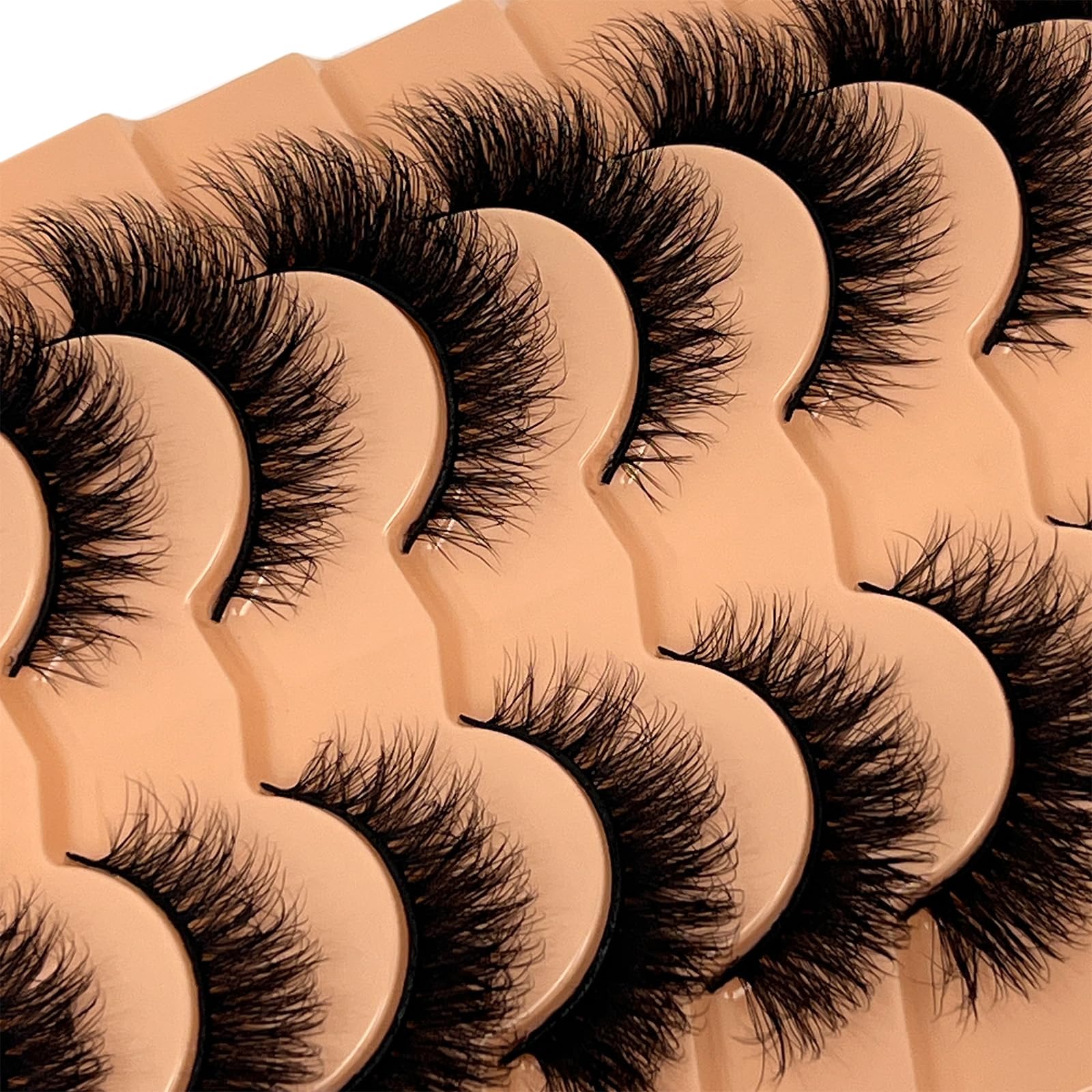 VOCOAK Cat Eye Lashes Mink Wispy Strip Lashes Natural Look Short Fluffy Fox Eye False Eyelashes C Curl Lash Strips Soft Faux Mink Fake Cateye Eyelashes Pack
