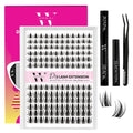 Manga Lash Clusters Kit 144PCS Fairy Eyelash Extension Kits with Bond and Seal, Fake Eyelashes Clusters with Invisible Lashes Band, Lash Glue Remover and Lash Applicators (Mix8-16mm Set14)