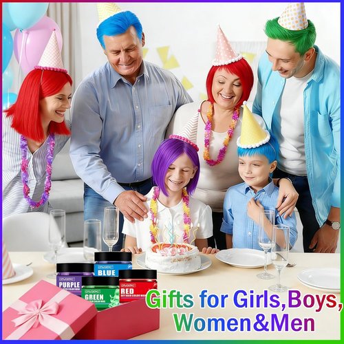 Skiennix Temporary Hair Color Spray - Vibrant Colors for Kids & Teens | Green, Red, Blue, Purple