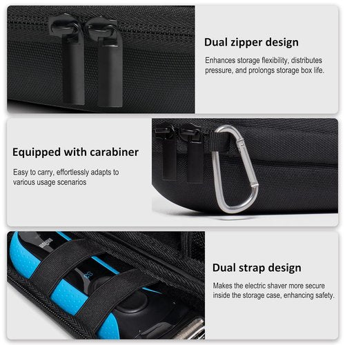 Nincha Electric Shaver Case - Hard Shell EVA Travel Bag for Braun Series 3, 5, 7, 9 (Black)