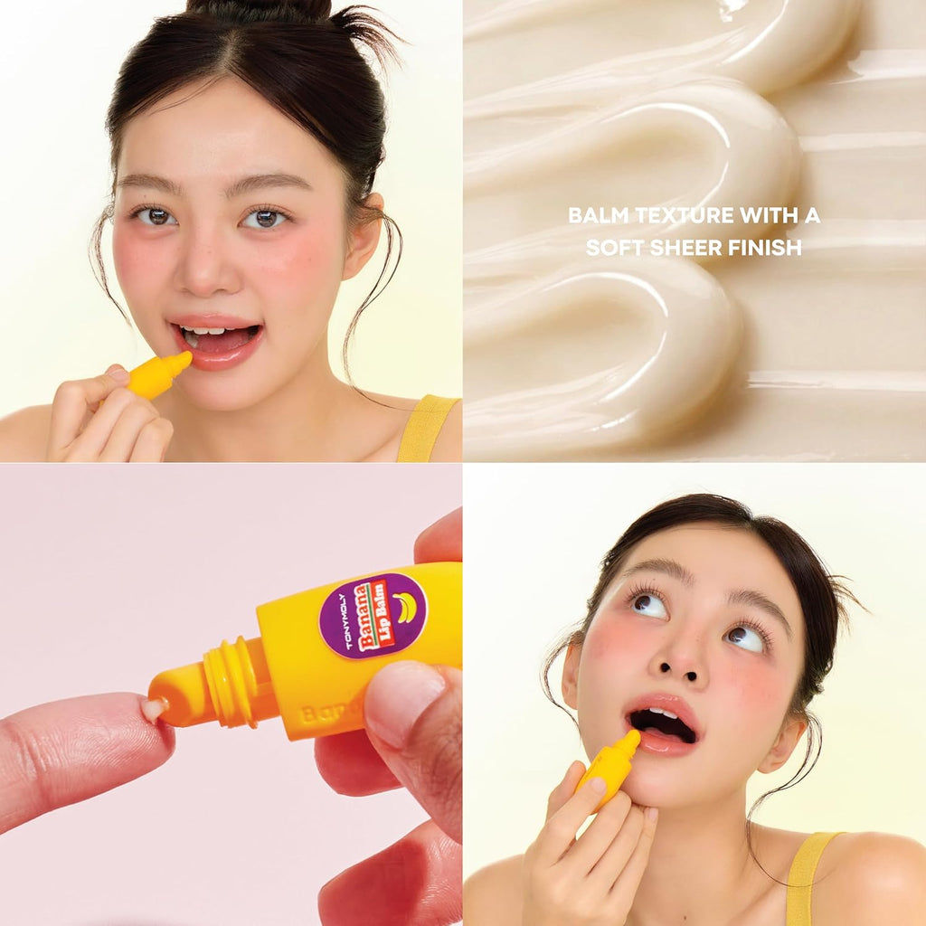 TONYMOLY Magic Food Banana Mini Lip Balm - Hydrating Korean Lip Care with Shea Butter & Vitamin E | Travel Size