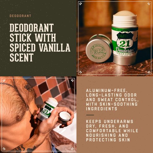 18.21 Man Made Deodorant for Men - Long-Lasting Odor Control & Skin-Soothing Formula