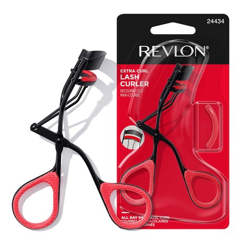 Revlon Extra Curl Lash Curler - All-Day Dramatic Curl with Non-Slip Finger Grips | Easy to Use, 1 Count