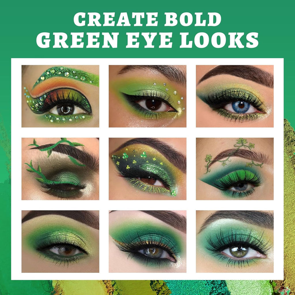UCANBE Eyeshadow Palette Set - 2pcs Green & Purple Shimmer Matte Metallic Colors | Eye Makeup Kit for Halloween Cosplay