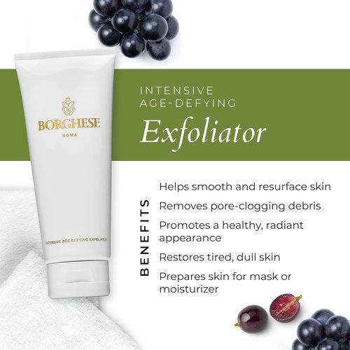 Borghese Intensive Age Defying Exfoliator - Weekly Foaming Scrub with Peptides & Hyaluronic Acid for Smooth Skin