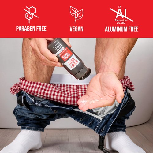 HAPPY NUTS Comfort Powder Deodorant For Men: Anti-Chafing, Sweat and Odor Control for Jock Itch, Aluminum-Free, Ultimate Gift for Men's Private Parts 4 oz (1 Pack), Original Scent