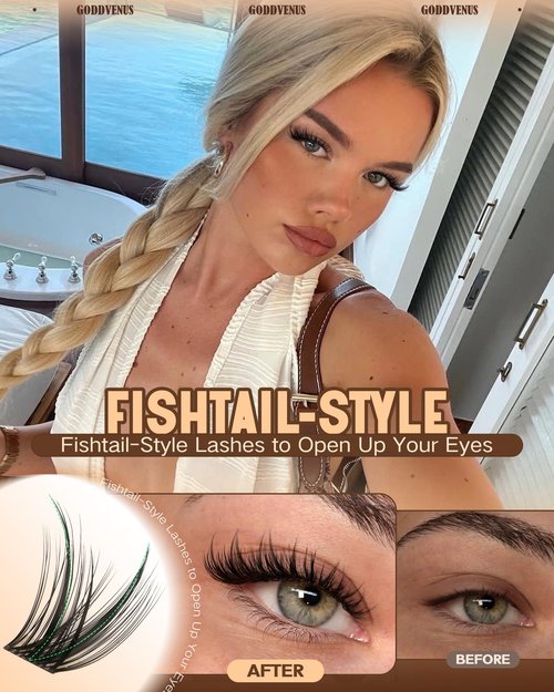 Goddvenus Wispy Lash Clusters 12-14-16mm Eyelash Clusters Set C Curl Pestañas Postizas Naturales Fluffy Natural Lash Clusters for Effortless Eyelash Extensions Individual Lashes DIY False Eyelashes