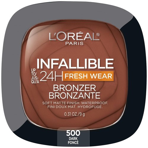 L'Oreal Paris Infallible Bronzer - 24H Soft Matte Longwear, Waterproof & Sweatproof, Dark, 0.31 oz