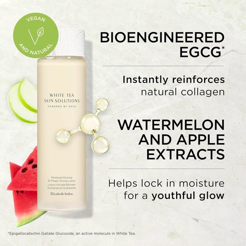 Elizabeth Arden White Tea Toning Lotion - Hydrating Bi-Phase Face Toner, Alcohol-Free & Vegan, 6.76 fl oz