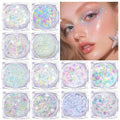 Skiennix Body Glitter - 12 Shapes Fine & Chunky Glitter Gel for Makeup & Festivals | White Scheme