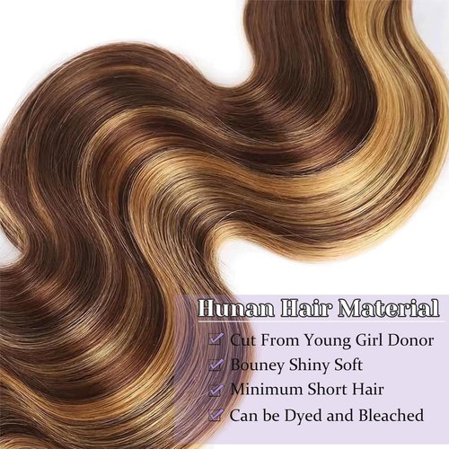 DSEKCAIN P427# Highlight Honey Blonde 2x6 Body Wave Lace Closure 100% Real Human Hair 12 Inch Transparent hd 2x6 Lace Closure