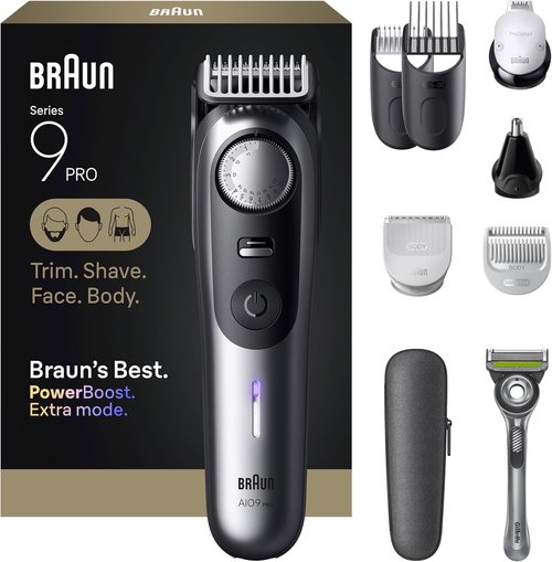 Braun Series 9 PRO All-in-One Grooming Kit - Cordless Trimmer, Hair Clippers & Shaver for Men | AIO 9550