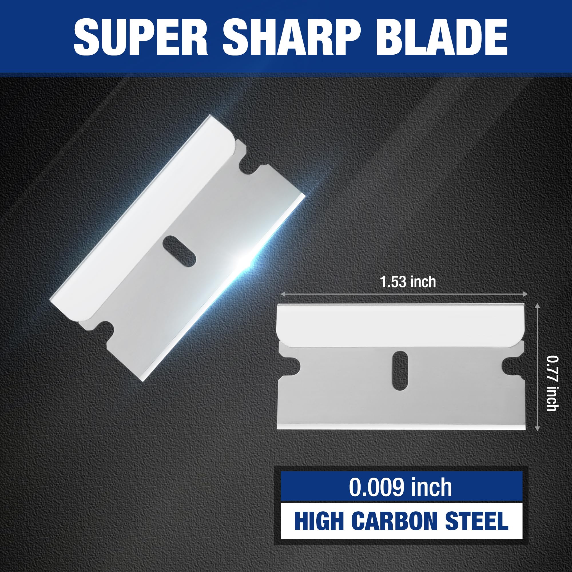 WORKPRO 1000-Pack Single Razor Edge Blades, Industrial Scraper Razor Blades, High Carbon Steel One Edge Razor Blades