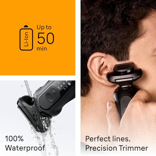 Braun Electric Razor for Men - Series 5 Precision Shaver with Trimmer & Extra Head | 4-in-1 Clean & Charge Center