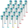 Replacement Brush Heads Compatible with OralB Braun- Best Double Clean, Pack of 20 Electric Toothbrush Replacement Heads- for Oral B Pro, 1000, 8000, 9000, Sonic, Adults, Kids, Vitality, Dual Plus!