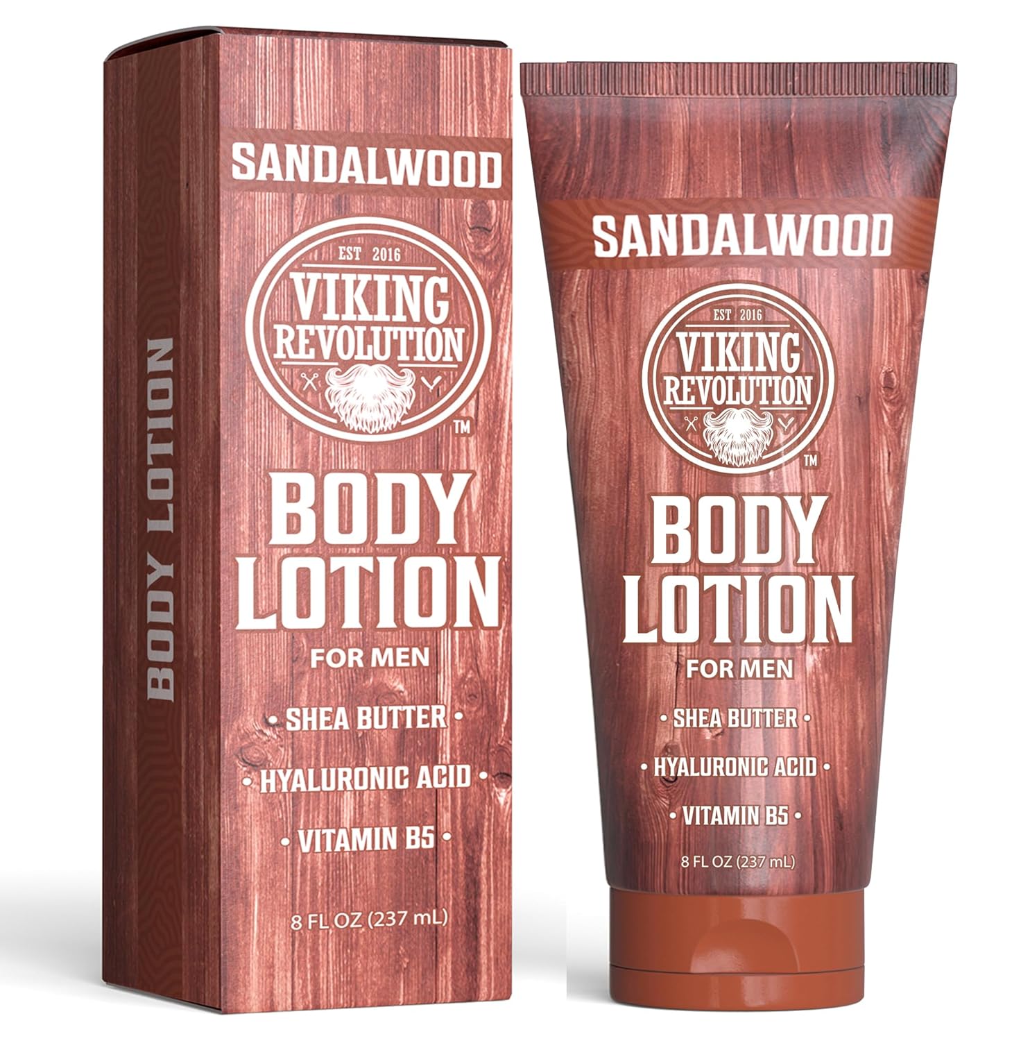 Viking Revolution Sandalwood Body Lotion for Men - Hydrating Lotion with Shea Butter & Vitamin B5 | 8oz