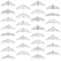 Tihebax 30 Pcs Tiaras Crowns Headbands for Women Girls Silver Princess Tiara Bulk Crown Tiaras Rapunzel Crown for Wedding Birthday Crystal Tiara for Prom, Bride, Pageant, Halloween