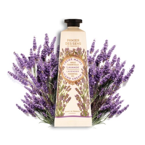 Panier des Sens - Lavender Hand Cream for Dry Cracked Skin - Nourishing Mini Lotion with Shea Butter & Olive Oil - Travel Size 1 fl oz